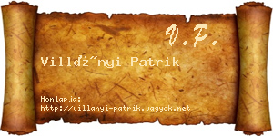Villányi Patrik névjegykártya